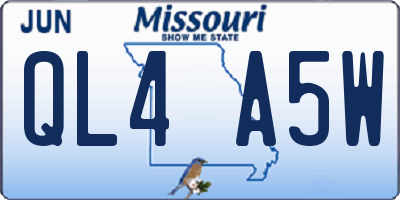 MO license plate QL4A5W