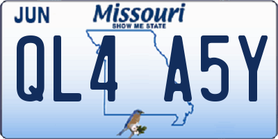 MO license plate QL4A5Y