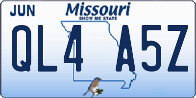 MO license plate QL4A5Z
