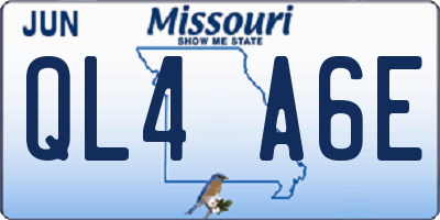 MO license plate QL4A6E
