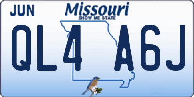 MO license plate QL4A6J