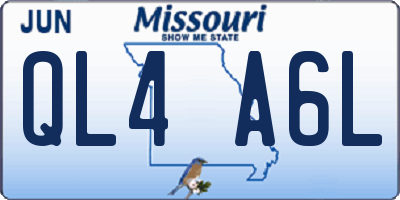 MO license plate QL4A6L