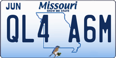 MO license plate QL4A6M