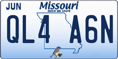MO license plate QL4A6N