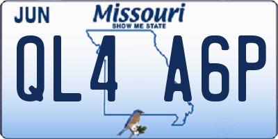 MO license plate QL4A6P