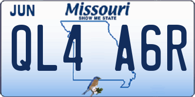 MO license plate QL4A6R