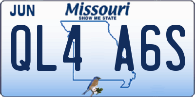 MO license plate QL4A6S