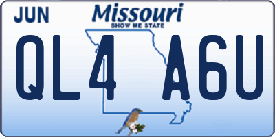 MO license plate QL4A6U