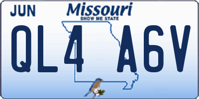 MO license plate QL4A6V
