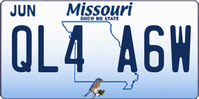 MO license plate QL4A6W