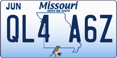 MO license plate QL4A6Z