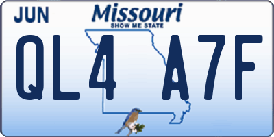 MO license plate QL4A7F