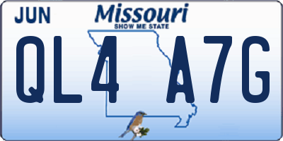 MO license plate QL4A7G