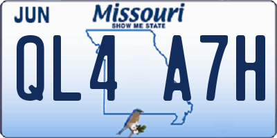 MO license plate QL4A7H
