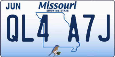 MO license plate QL4A7J