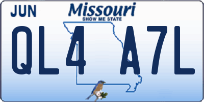MO license plate QL4A7L