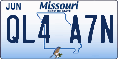 MO license plate QL4A7N