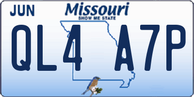 MO license plate QL4A7P