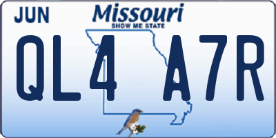 MO license plate QL4A7R