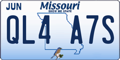 MO license plate QL4A7S