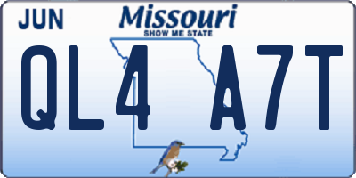 MO license plate QL4A7T