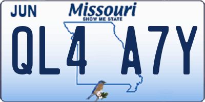MO license plate QL4A7Y