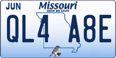 MO license plate QL4A8E