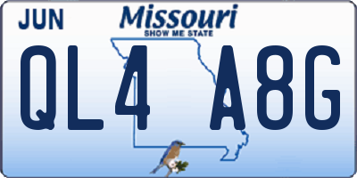 MO license plate QL4A8G