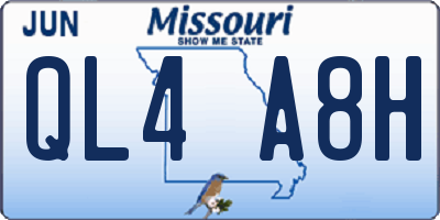 MO license plate QL4A8H