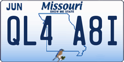 MO license plate QL4A8I