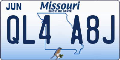 MO license plate QL4A8J