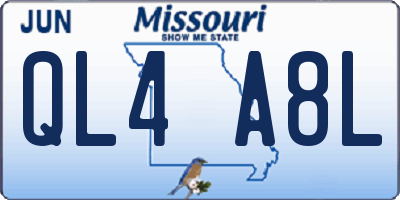 MO license plate QL4A8L