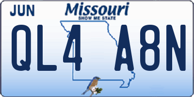 MO license plate QL4A8N