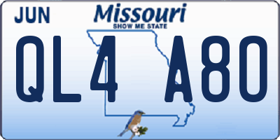 MO license plate QL4A8O