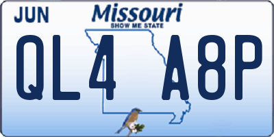 MO license plate QL4A8P