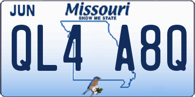 MO license plate QL4A8Q