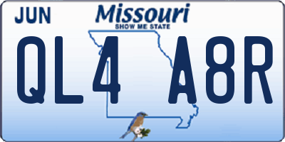 MO license plate QL4A8R