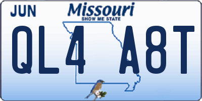 MO license plate QL4A8T