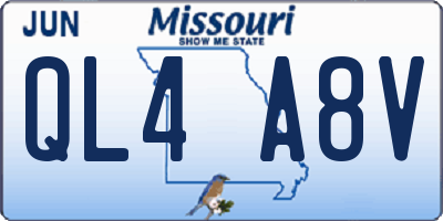MO license plate QL4A8V