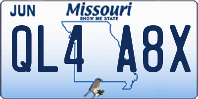 MO license plate QL4A8X