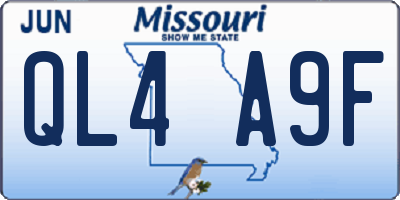 MO license plate QL4A9F