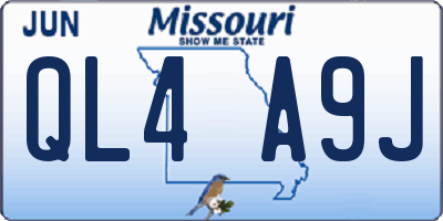 MO license plate QL4A9J
