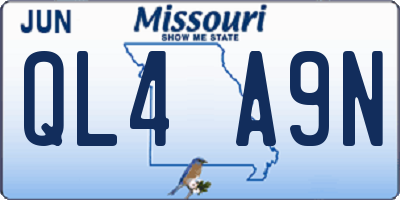 MO license plate QL4A9N