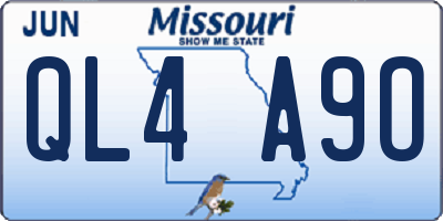 MO license plate QL4A9O