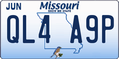 MO license plate QL4A9P