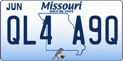 MO license plate QL4A9Q