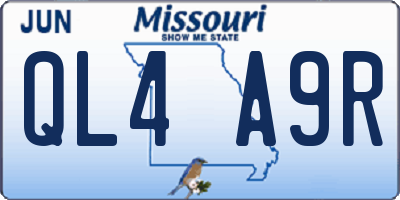 MO license plate QL4A9R