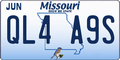 MO license plate QL4A9S