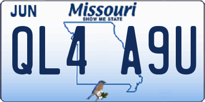 MO license plate QL4A9U
