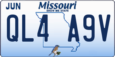 MO license plate QL4A9V
